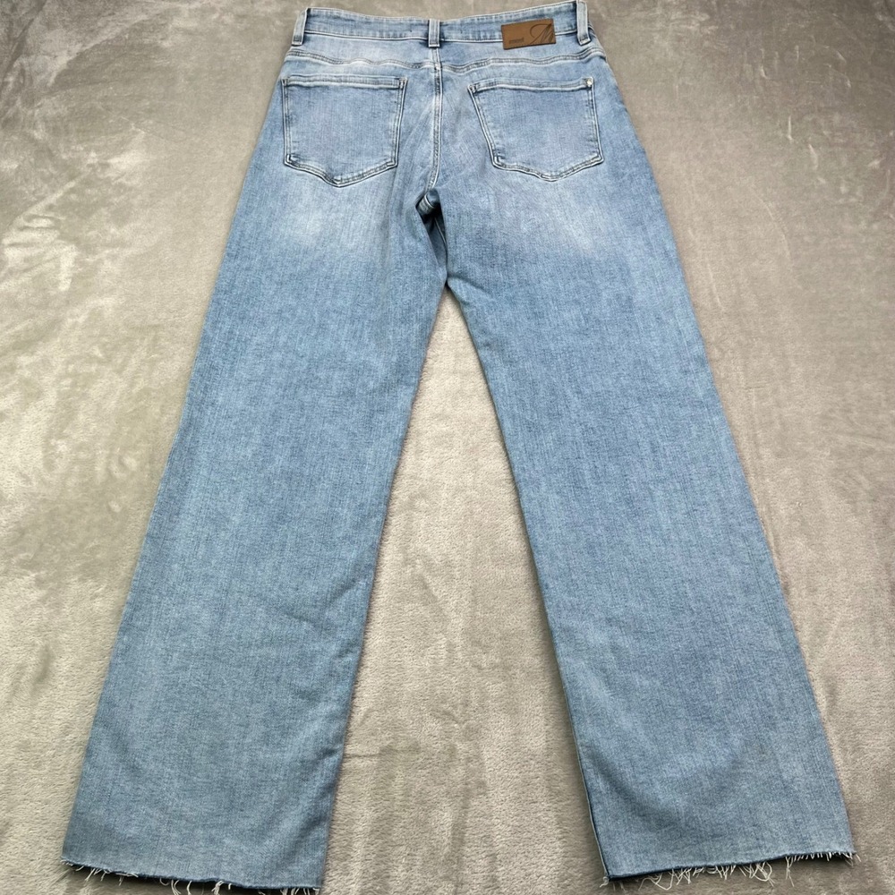 Mavi Barcelona Jeans Women 28 Blue Light Wash High Rise Wide Leg Stretch Raw Hem